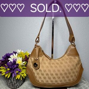Dooney and Bourke Small Monogram Jacquard Leather Hobo Bag